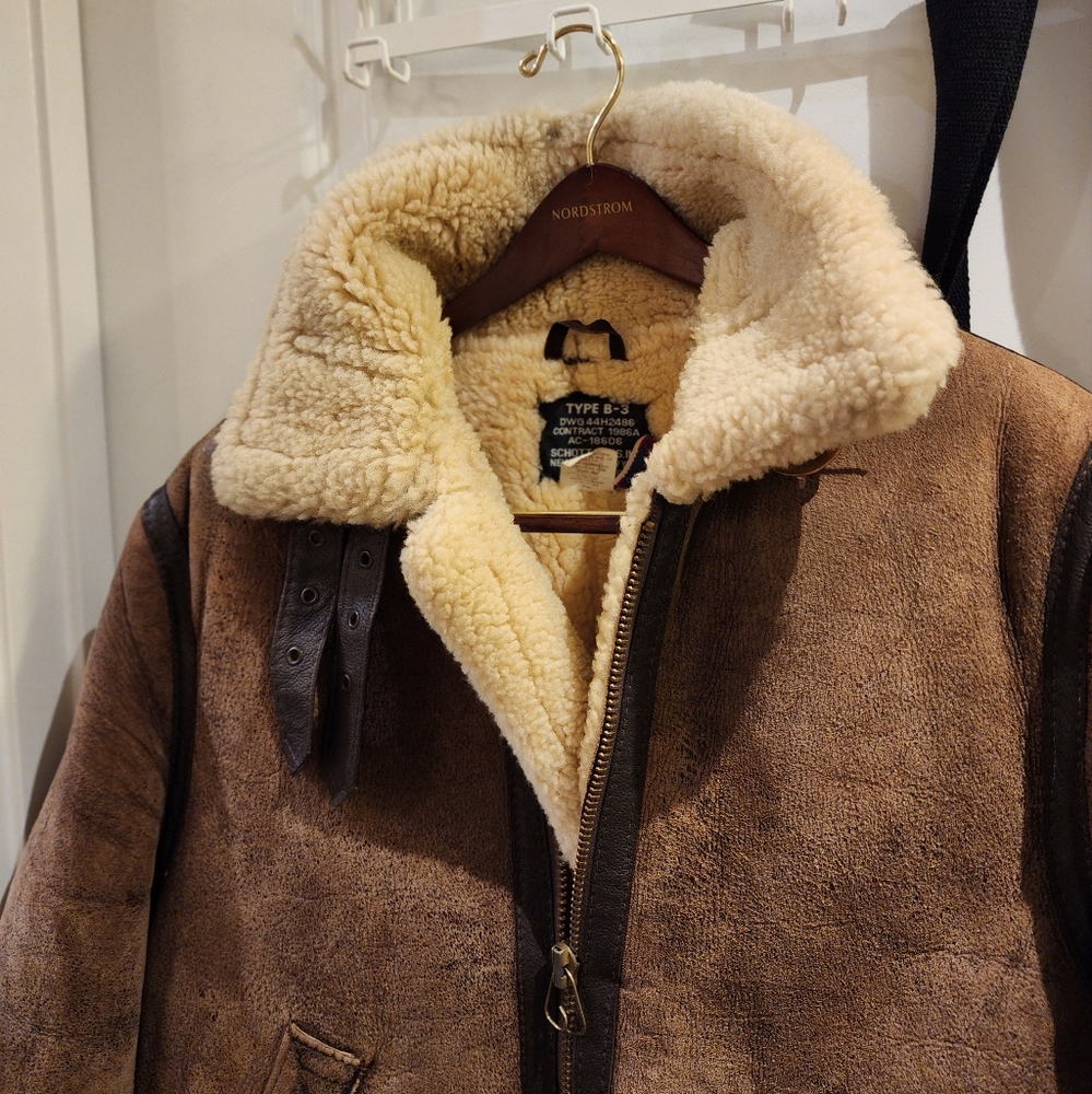 Schott Shearling B-3 Flight Bomber Jacket Size 40 vintage